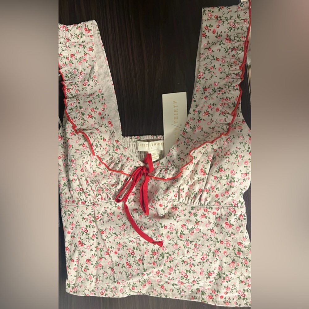 Thirty Thirty LA Floral Dress with Red Trim - Picture 2 of 3